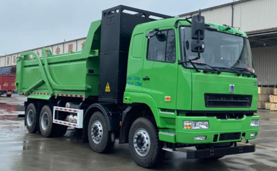 الصين جيلي، بطارية CATL، 282 درجة تبادل البطارية، 8X4 شاحنة طرد كهربائية نقية M7 لنقل النفايات الحضرية
